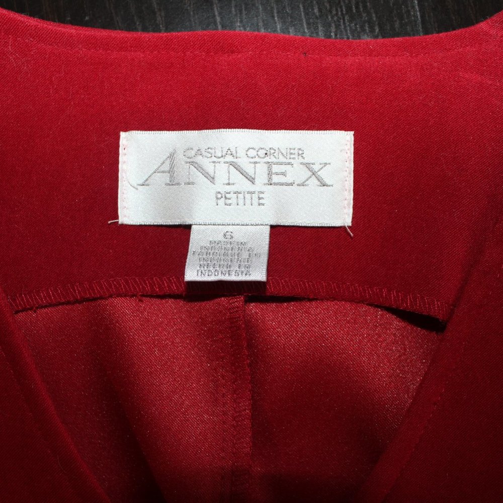 Casual Corner Annex Woman Size 6 Burgundy Red Maxi Dress Sueded Sleeveless - Picture 7 of 7